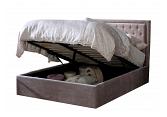 4ft6 Double Raya natural mink fabric upsholstered ottoman lift up storage bed frame 3